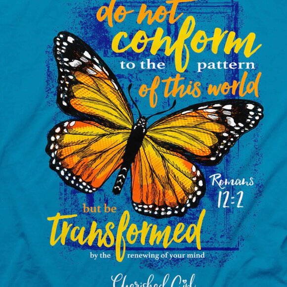 Kerusso Cherished Girl Butterfly Transformation Adult Woman's T-Shirt - NWT - Picture 2 of 5